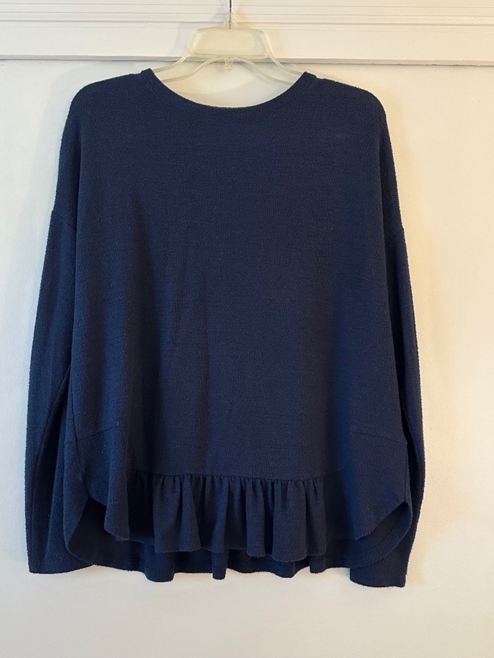 Banana Republic Navy Ruffle Top